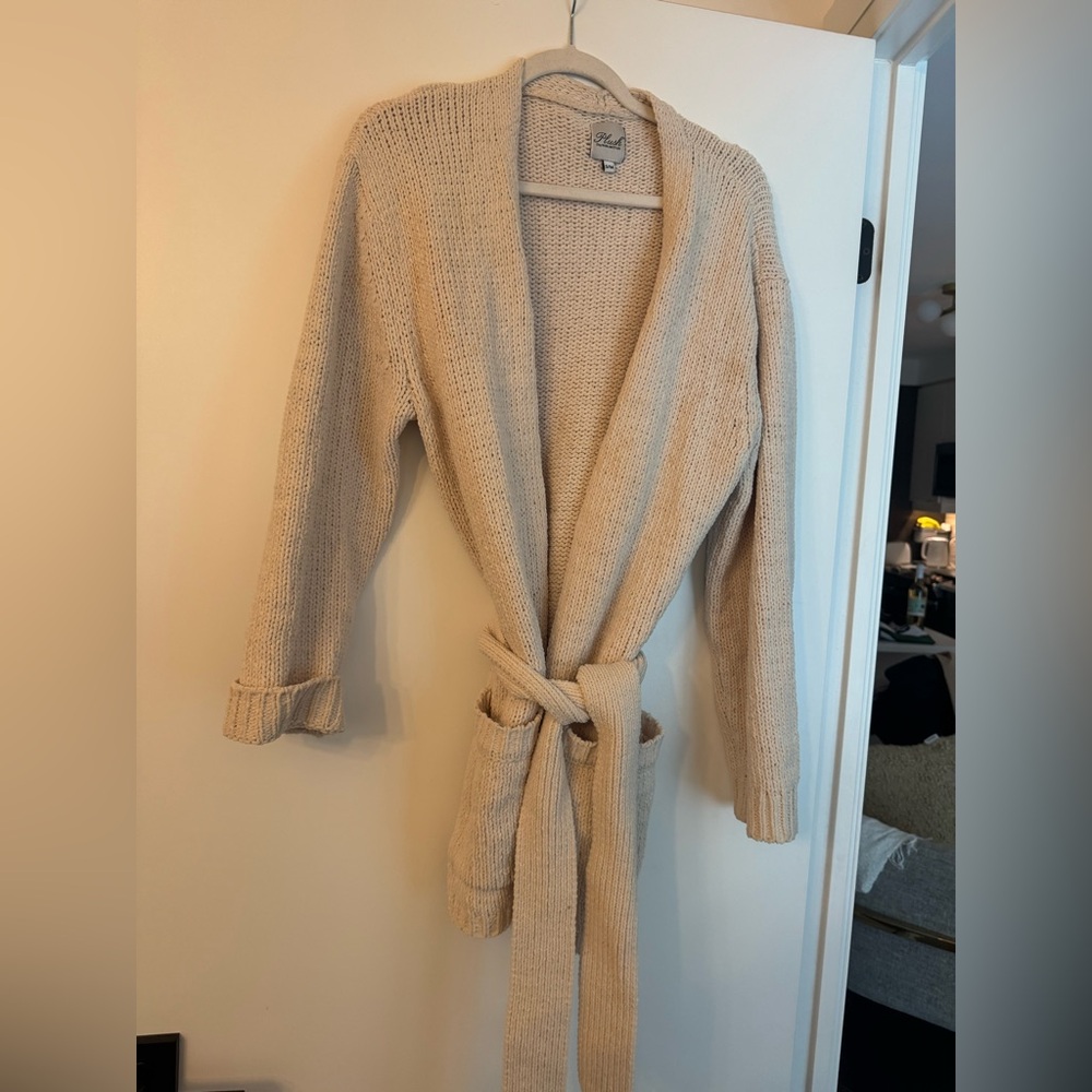 Cozy Cream Knit Robe cardigan